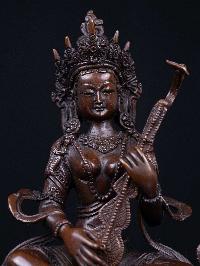 [saraswati], Buddhist Handmade Statue, [chocolate Oxidized], High Quality