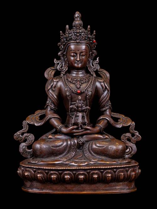 [aparimita], Buddhist Handmade Statue, [chocolate Oxidized], High Quality