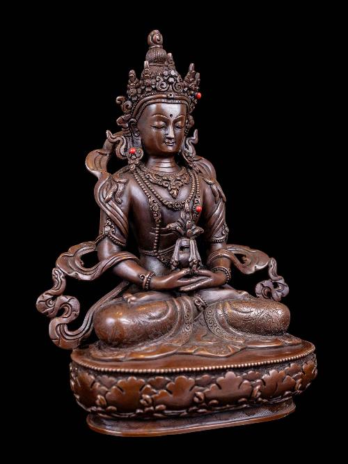 [aparimita], Buddhist Handmade Statue, [chocolate Oxidized], High Quality