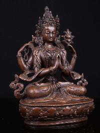 [chenrezig], Buddhist Handmade Statue, [chocolate Oxidized], High Quality