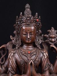 [chenrezig], Buddhist Handmade Statue, [chocolate Oxidized], High Quality