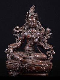 [green Tara], Buddhist Handmade Statue, [chocolate Oxidized], High Quality