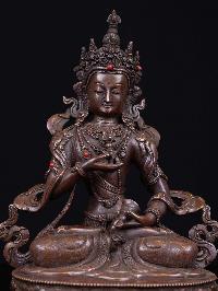 [vajrasattva], Buddhist Handmade Statue, [chocolate Oxidized], High Quality