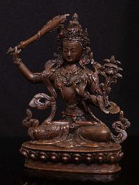 [manjushri], Buddhist Handmade Statue, [chocolate Oxidized], High Quality