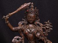 [manjushri], Buddhist Handmade Statue, [chocolate Oxidized], High Quality