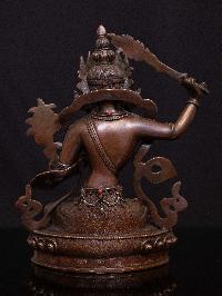 [manjushri], Buddhist Handmade Statue, [chocolate Oxidized], High Quality