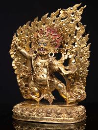 [vajrapani], Buddhist Handmade Statue, [full Gold Plated], [face Painted] And [high Quality]