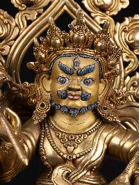 [yellow Jambhala], Buddhist Handmade Statue, [full Gold Plated], [face Painted] And [high Quality]