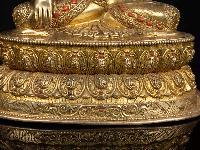 [crown Shakyamuni Buddha], Buddhist Handmade Statue, [full Gold Plated], [face Painted] And [high Quality]