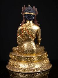 [crown Shakyamuni Buddha], Buddhist Handmade Statue, [full Gold Plated], [face Painted] And [high Quality]