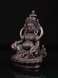 [yellow Jambhala], Buddhist Miniature Statue, [chocolate Oxidized]