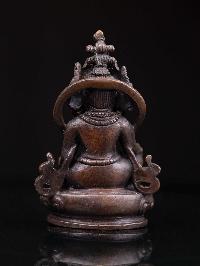 [yellow Jambhala], Buddhist Miniature Statue, [chocolate Oxidized]