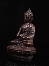 [amitabha Buddha], Buddhist Miniature Statue, [chocolate Oxidized]