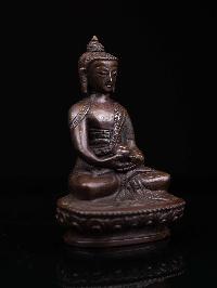 [amitabha Buddha], Buddhist Miniature Statue, [chocolate Oxidized]