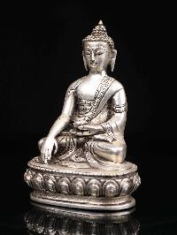 [shakyamuni Buddha], Buddhist Miniature Statue, [silver Oxidized]