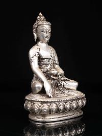 [shakyamuni Buddha], Buddhist Miniature Statue, [silver Oxidized]