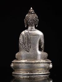 [shakyamuni Buddha], Buddhist Miniature Statue, [silver Oxidized]