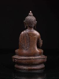 [medicine Buddha], Buddhist Miniature Statue, [chocolate Oxidized]