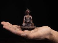 [shakyamuni Buddha], Buddhist Miniature Statue, [chocolate Oxidized]