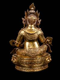 [yellow Jambhala], Buddhist Handmade Statue, [full Gold Plated], [face Painted] And [high Quality]