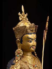 [padmasambhava], Buddhist Handmade Statue, [full Gold Plated], [face Painted] And [high Quality]