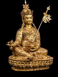 [padmasambhava], Buddhist Handmade Statue, [full Gold Plated], [face Painted] And [high Quality]