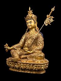 [padmasambhava], Buddhist Handmade Statue, [full Gold Plated], [face Painted] And [high Quality]