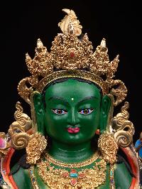 [green Tara], Buddhist Handmade Statue, [half Gold Plated], [thangka Color Finishing], High Quality