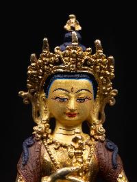 [vajrasattva], Buddhist Handmade Statue, [partly Gold Plated], [face Painted] And [high Quality]