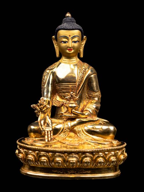 [padmasambhava], Buddhist Handmade Statue, [full Gold Plated], [face Painted] And [high Quality]