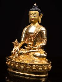 [padmasambhava], Buddhist Handmade Statue, [full Gold Plated], [face Painted] And [high Quality]