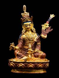 [padmasambhava], Buddhist Handmade Statue, [partly Gold Plated], [face Painted] And [high Quality]