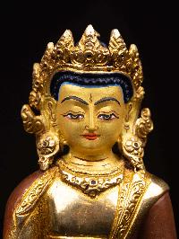 [shakyamuni Buddha], Buddhist Handmade Statue, [partly Gold Plated], [face Painted] And [high Quality]