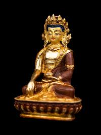 [shakyamuni Buddha], Buddhist Handmade Statue, [partly Gold Plated], [face Painted] And [high Quality]