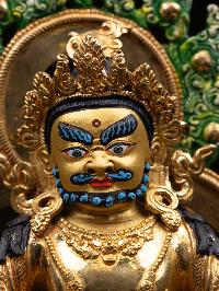 [yellow Jambhala], Buddhist Handmade Statue, [full Gold Plated], [face Painted] And [high Quality]