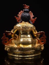 [yellow Jambhala], Buddhist Handmade Statue, [full Gold Plated], [face Painted] And [high Quality]