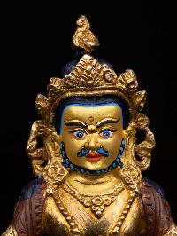 [yellow Jambhala], Buddhist Handmade Statue, [partly Gold Plated], [face Painted] And [high Quality]