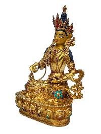 [vajrasattva], Buddhist Handmade Statue, [full Gold Plated], [face Painted], [stone Setting] And [high Quality]