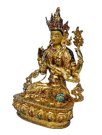 [chenrezig], Buddhist Handmade Statue, [full Gold Plated], [face Painted], [stone Setting] And [high Quality]