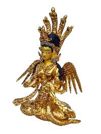 [naga Kanya], Buddhist Handmade Statue, [full Gold Plated], [face Painted], [stone Setting] And [high Quality]