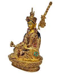 [padmasambhava], Buddhist Handmade Statue, [full Gold Plated], [face Painted], [stone Setting] And [high Quality]