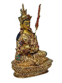 [padmasambhava], Buddhist Handmade Statue, [full Gold Plated], [face Painted], [stone Setting] And [high Quality]