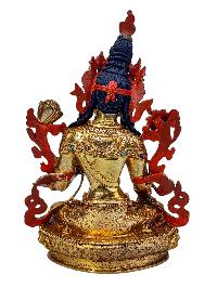 [white Tara], Buddhist Handmade Statue, [full Gold Plated], [face Painted], [stone Setting] And [high Quality]