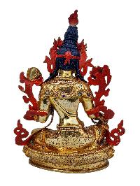 [green Tara], Buddhist Handmade Statue, [full Gold Plated], [face Painted], [stone Setting] And [high Quality]