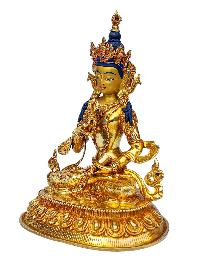 [vajrasattva], Buddhist Handmade Statue, [full Gold Plated], [face Painted], [stone Setting] And [high Quality]