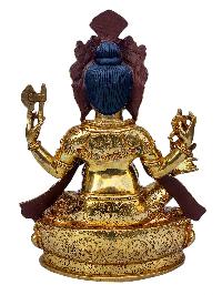 [ganesh], Buddhist Handmade Statue, [full Gold Plated], [face Painted], [stone Setting] And [high Quality]