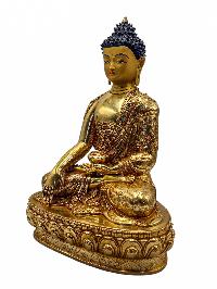 [shakyamuni Buddha], Buddhist Handmade Statue, [full Gold Plated], [face Painted] And [high Quality]