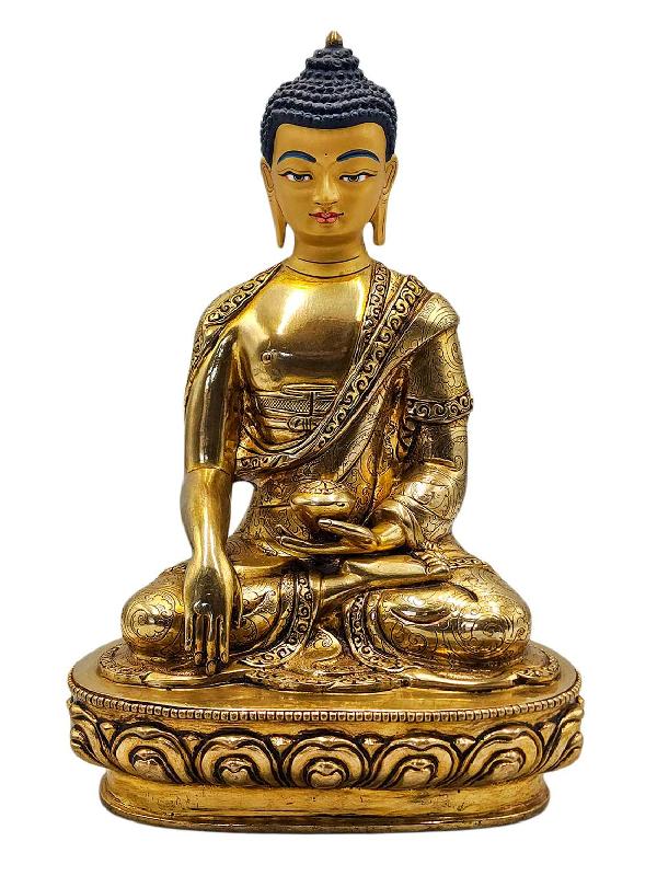 [shakyamuni Buddha], Buddhist Handmade Statue, [full Gold Plated], [face Painted] And [high Quality]