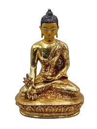 [medicine Buddha], Buddhist Handmade Statue, [full Gold Plated], [face Painted] And [high Quality]