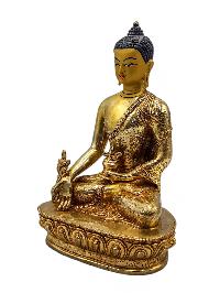 [medicine Buddha], Buddhist Handmade Statue, [full Gold Plated], [face Painted] And [high Quality]